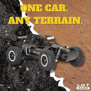 L.O.T TOYS Shuttle Remote Control Car | 20Kmph, 2.4Ghz | Rc Car, Remote Car, Premium Die Cast Metal Body for All Terrain, Led Lights & Metal Shock Absorber, Comes with 2 AA Battteries